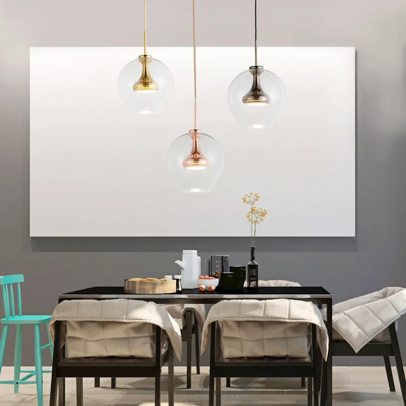 Современный черного и золотого цвета подвесной светильник из стеклянных