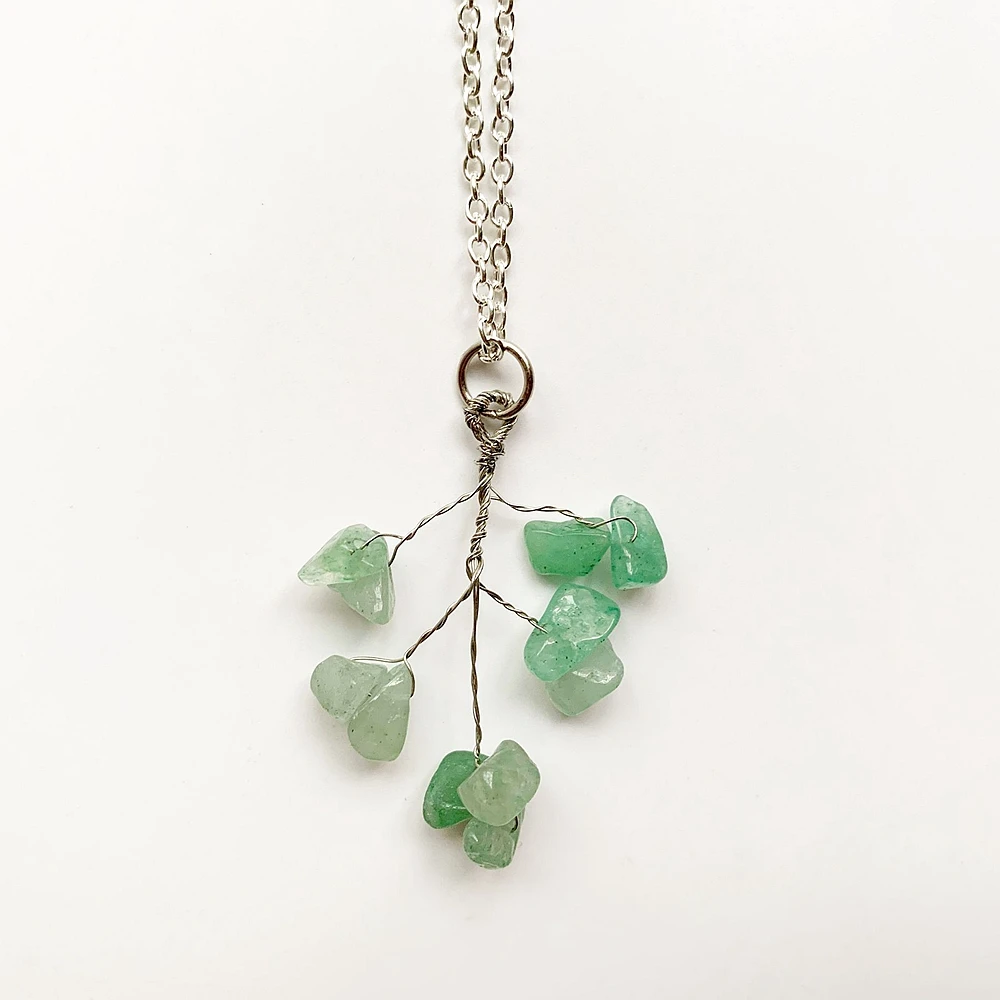 Медная проволока обернутая кулоном Ожерелье натуральный исцеляющий камень