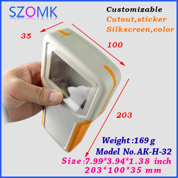 10 шт. ручной Пластиковый корпус для коробки pcb ABS 203*100*35 мм пластиковые с 5