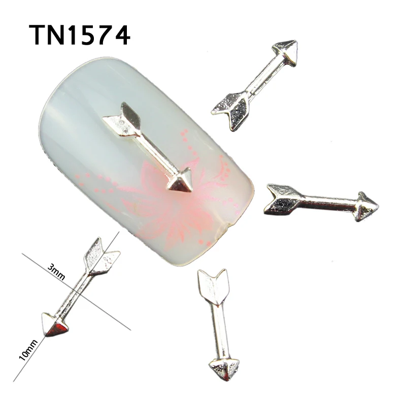 Blueness 10 шт./лот блестящий сплав дизайн стрел 3D ногтей ювелирное изделие