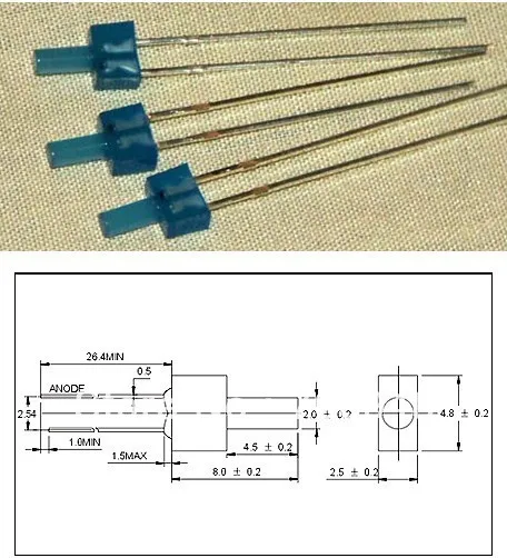 Плоский верх 2 мм Tower blue LEDs 20mA 1 в хорошее качество|led 14w|led bcshipping cast |