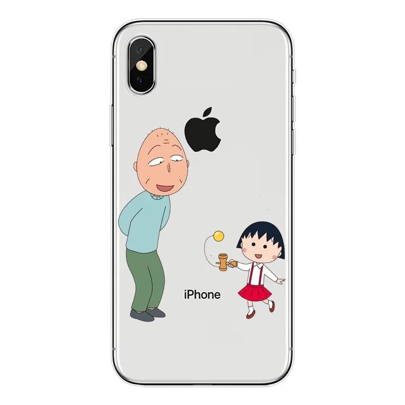 Japan Girl Lovely Cherry Maruko Cartoon TPU phone Case For iPhone X 8 7 6 6S Plus 5S SE XR XS Max Cover Clear silicone | Мобильные