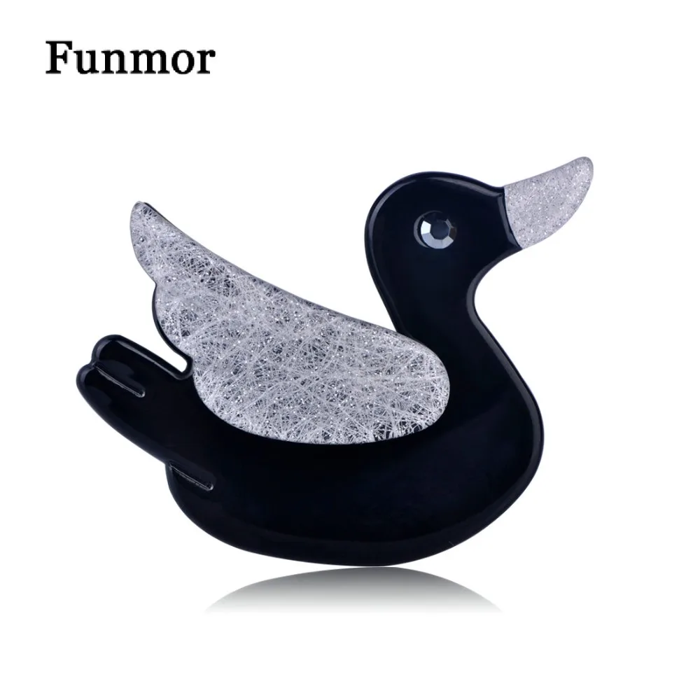 Funmor прекрасные акриловые Лебедь птицы булавки броши ручной работы с мультяшной