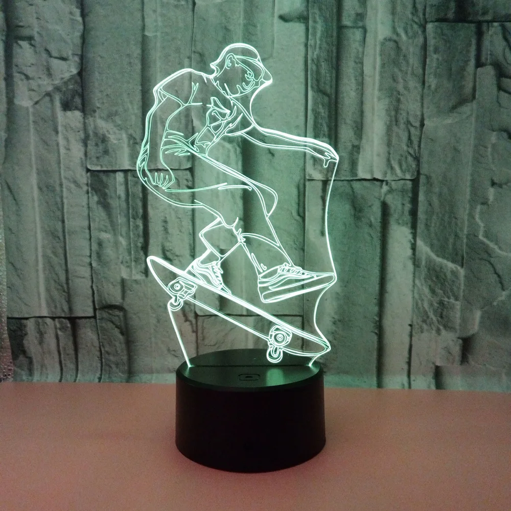 Новый скейтборд спорт 3d ночное освещение подарок атмосфера Led маленькие
