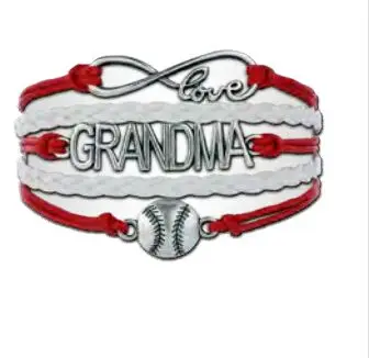 3pcs Infinity Handmade Bracelet- Baseball charm Leather wrap bracelets bangles jewelry Braided Team Sports Friendship B0819 | Украшения и