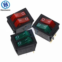 kcd2 double boat rocker switch 6 pin on off with green red light 20a 125vac 16a 250v