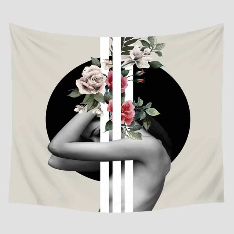 Настенный гобелен с принтом лица для портрета декор путешествий пикника пляжа