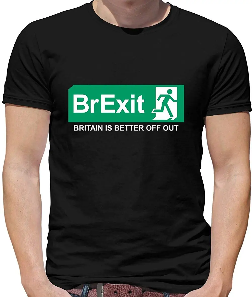 Одежда высшего качества из хлопка с овальным вырезом Brexit мужские Повседневное