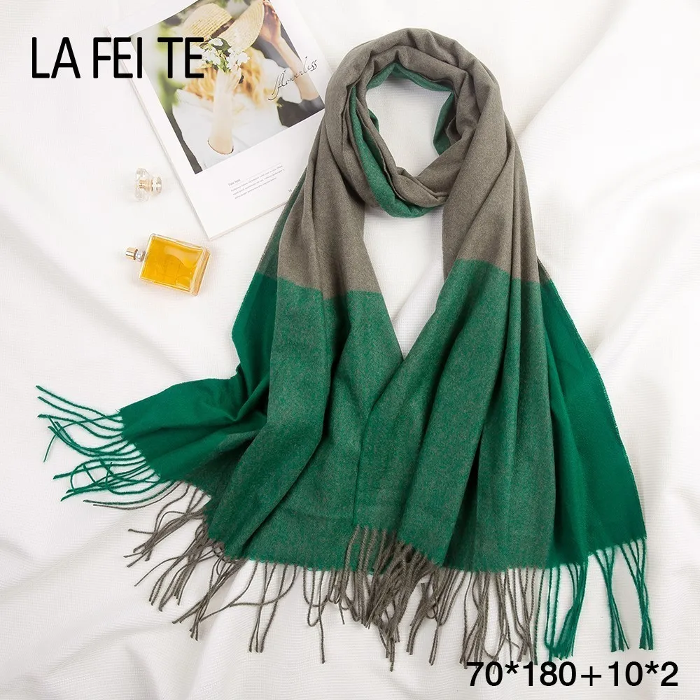 Cashmere Scarf Women Wool Foulard Hijab Kerchief Bandana Trumpet Sjaals Voor Dames Plaid Poncho For Ladies |