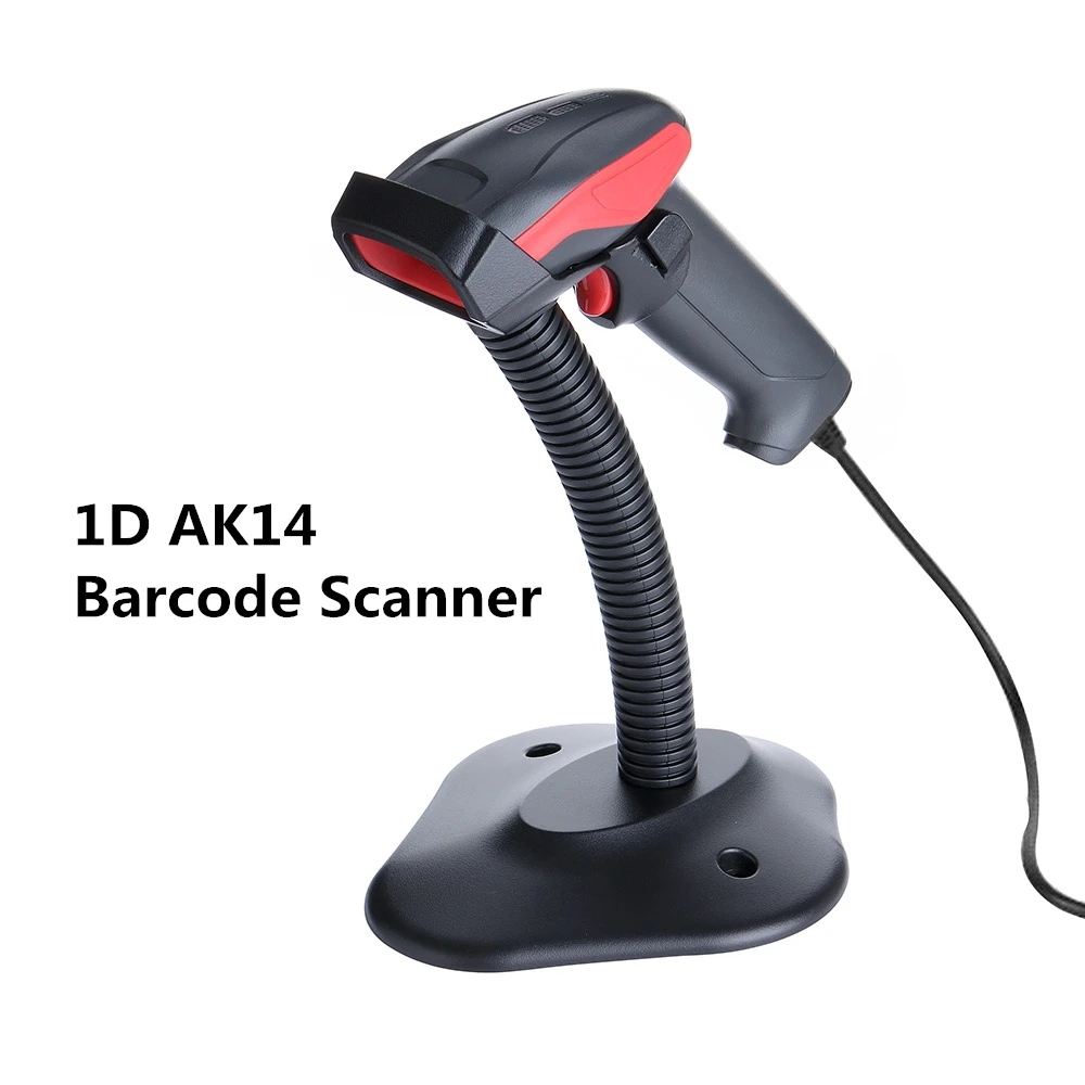

Сканер штрих-кода проводной, 1D, USB, AK14