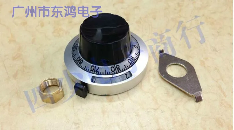 

1pcs TOPVR high grade metal knob dial indicator count matching multi turn potentiometer with switch lock