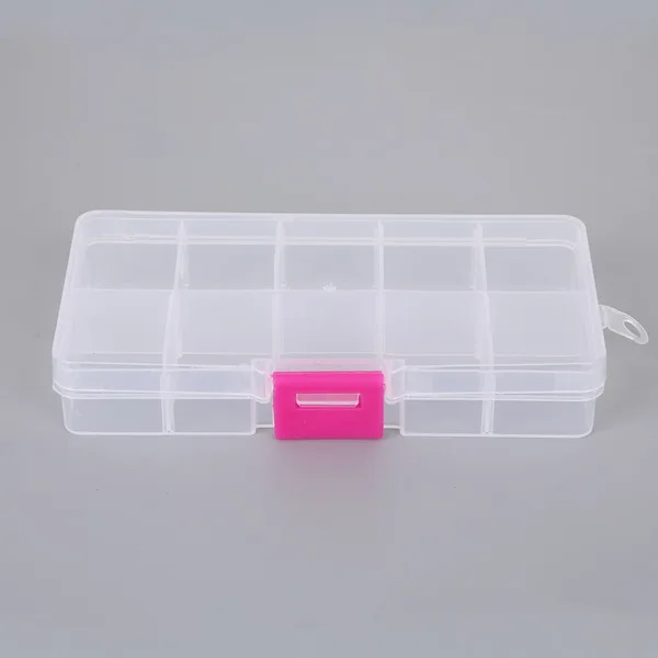 

Горячие 10-слотовые ячейки, прозрачный пластиковый акриловый ящик для хранения бисера, органайзер, регулируемый, разделенный для упаковки ювелирных изделий