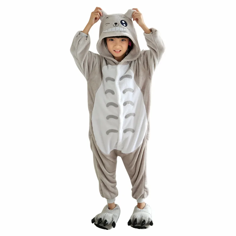 Обувь для девочек Симпатичные Тоторо пижамы теплые осень зима Домашняя одежда