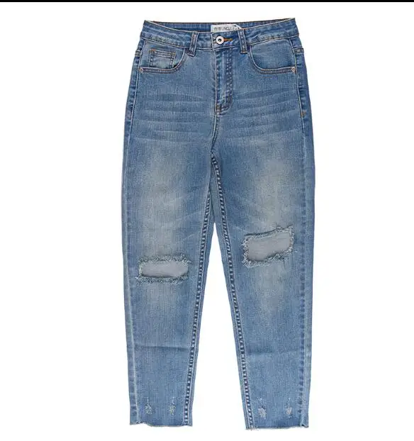 Высококачественные мужские джинсы 2018 рваные брюки с девятью точками для мужчин и