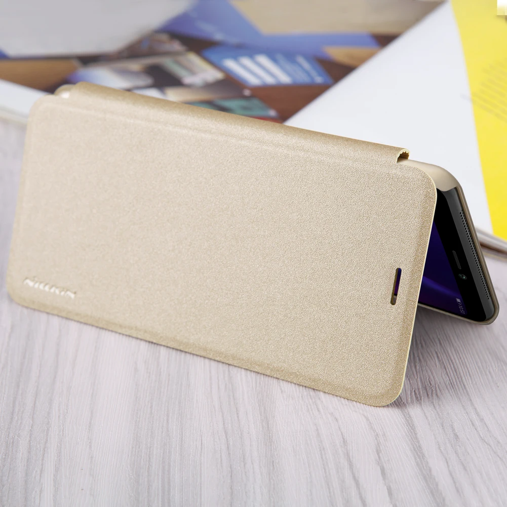 gold Чехол для huawei Honor Note 10, флип-чехол Nillkin Sparkle Series, жесткий пластиковый чехол из искусственной кожи - Цвет: gold