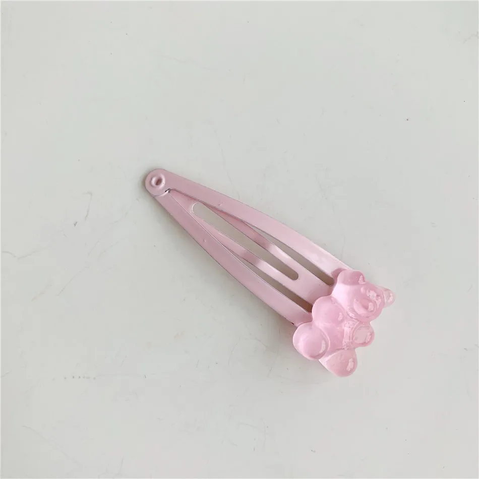 Милые цветные заколки ручной работы с мультяшным медведем для волос забавная