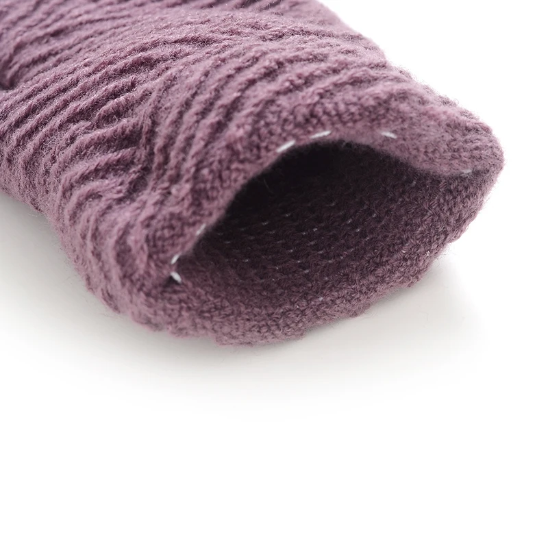 Трикотажные зимние перчатки женские для защиты экрана вязаные на запястье