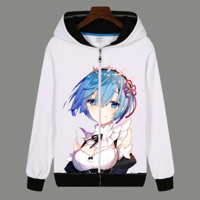 Молодежные студенческие толстовки с капюшоном Zero kara Hajimeru Isekai Seikatsu RAM & REM большой