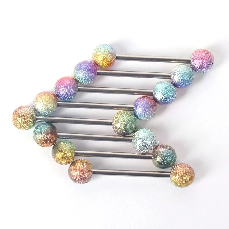 

100PCS Wholesale Tongue Piercing Surgical Stainless Steel Tongue Ring Barbell Jewelry Piercing Punk Tongue Piercing Body Jewelry
