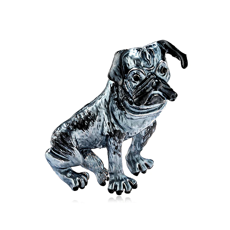 Fashion Alloy Dog Brooches for Women Ancient Silver Pug Brooch Pin Jewelry Gift Lapel Pins Hat Badges Accessories | Украшения и