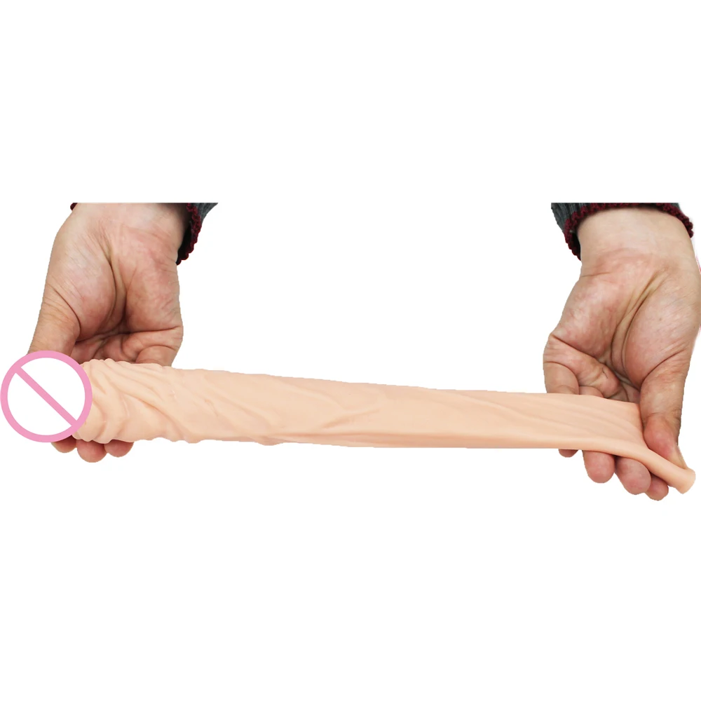 Супер реалистичный и мягкий удлинитель для пениса 19*4 см увеличивающий длину