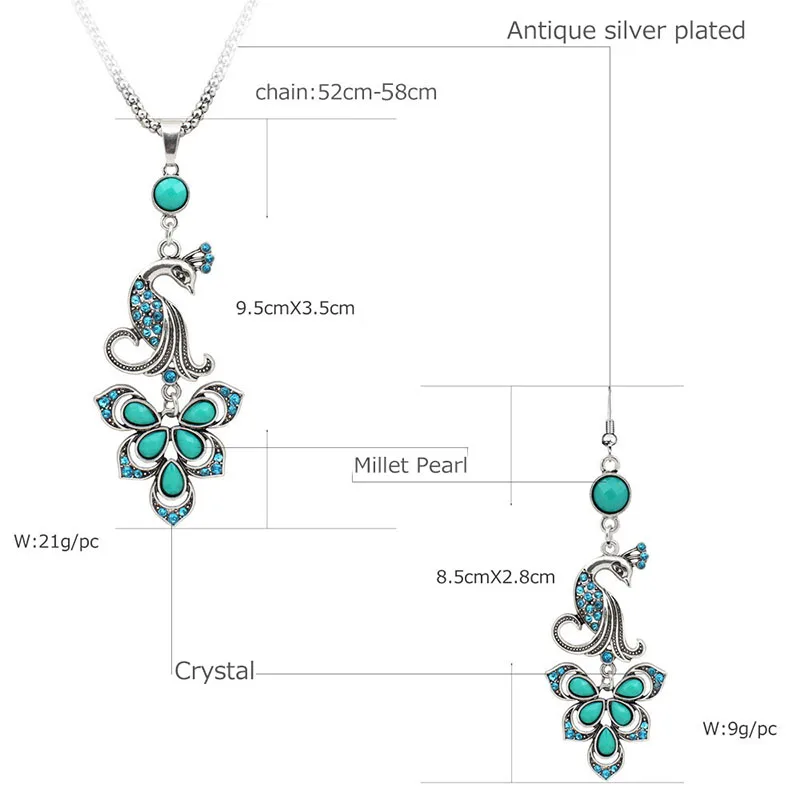 Винтаж украшения набор Тибет антиквариата сплава серебристого цвета покрытием