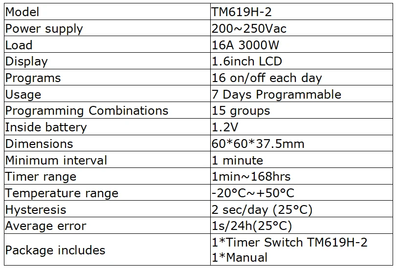 230Vac 3500 Вт 7 дней Еженедельный программируемый цифровой таймер выход 220 В напряжение внутри Батарея С Пылезащитным покрытием