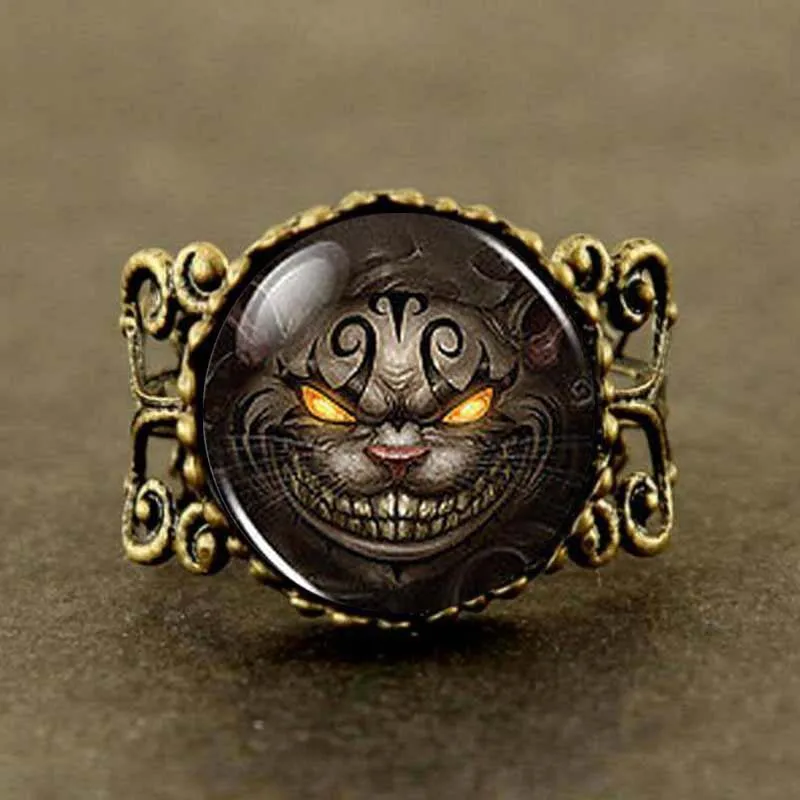 Новинка Алиса в стране чудес Чеширский кот 1 шт./лот Латунное стальное кольцо