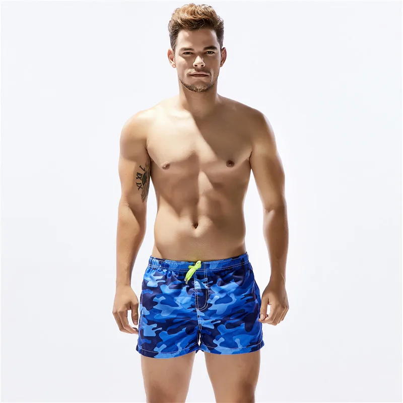 New Men's Shorts SEOBEAN Brand Polyester Casual Summer Sea beach Quick Dry Pants Boxer shorts Print Camouflage Beachwear 70304