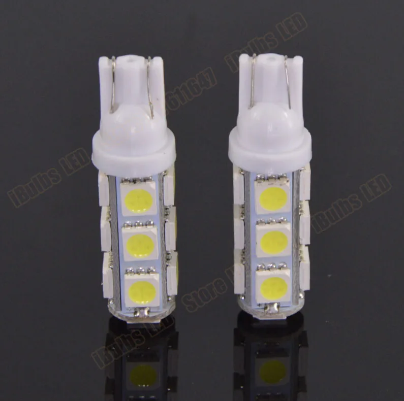 50 шт.; ; детское нижнее белье Белый T10 13 SMD светодиодный 5050 13Smd 13 светодиодный авто лампа бокового света лампы 194 168 W5W светодиодный лампы с плоским цоколем 12 V