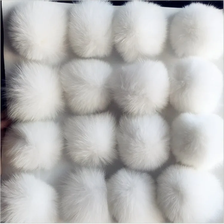 5 шт./лот 10 см из натурального меха лисы с пушистым помпоном пушистый натуральный
