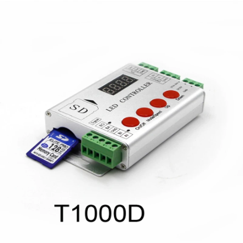 T1000D K-1000C T-1000S SD карты APA102 SK6812 WS2812B WS2811 SK9822 светодиодный 2048 Пиксели T-4000C T-8000A RGB программы полноцветный светодиодный контроллер - Цвет: T1000D