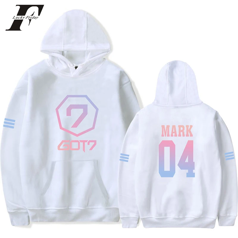 LUCKYFRIDAYF harajuku GOT7 хлопковые толстовки с капюшоном для мужчин и женщин получил 7 kpop