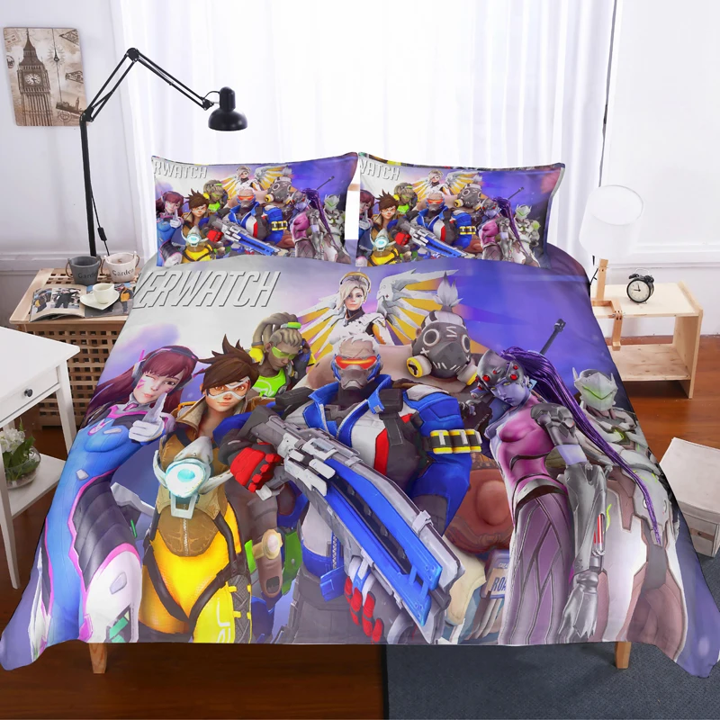 Overwatch 3D комплект постельного белья Детская комната Декор пододеяльники наволочки Overwatch OW Утешитель комплекты постельного белья постельное белье