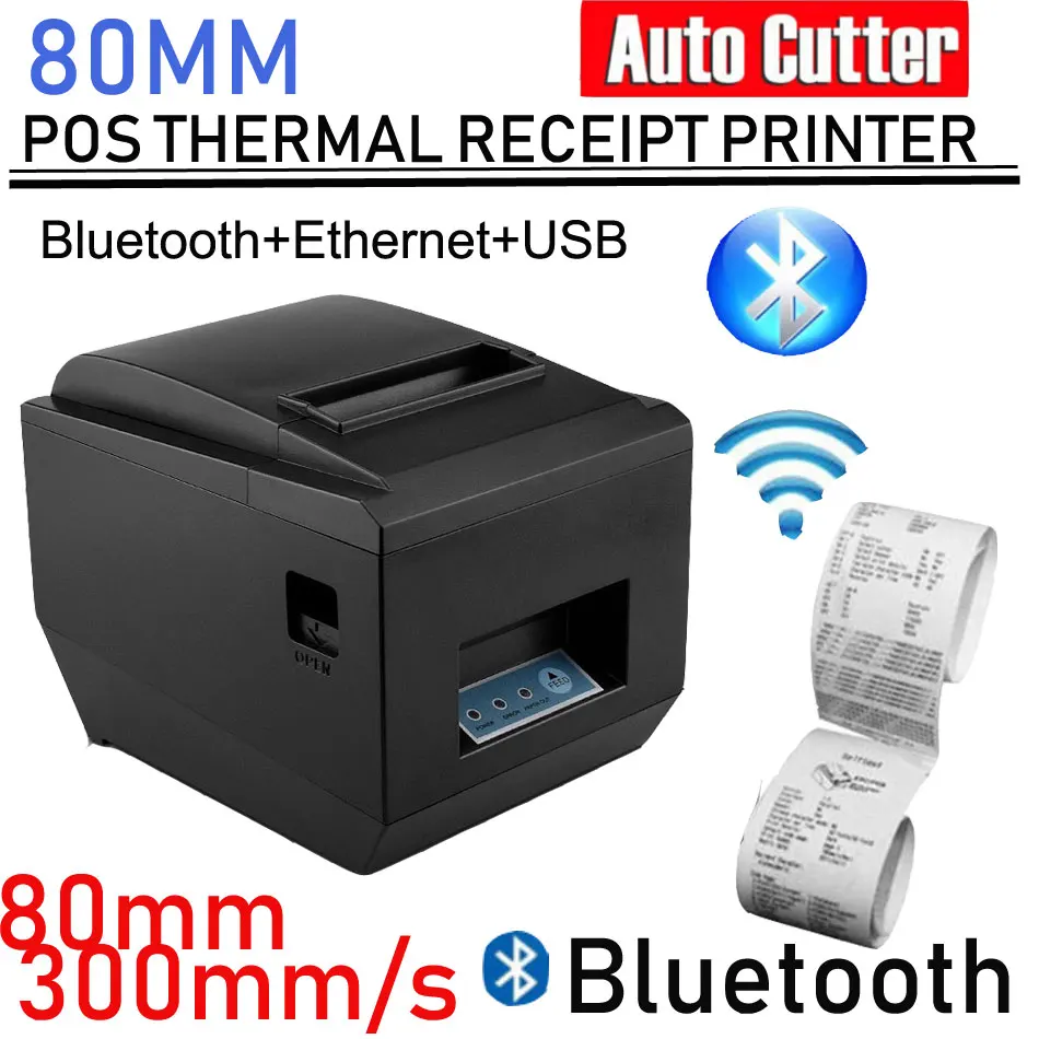 80 мм Термальный чековый принтер автоматический резак кухонный Ресторан POS usb-принтер кассовых чеков Wifi/серийный/Ethernet/USB/Bluetooth принтер