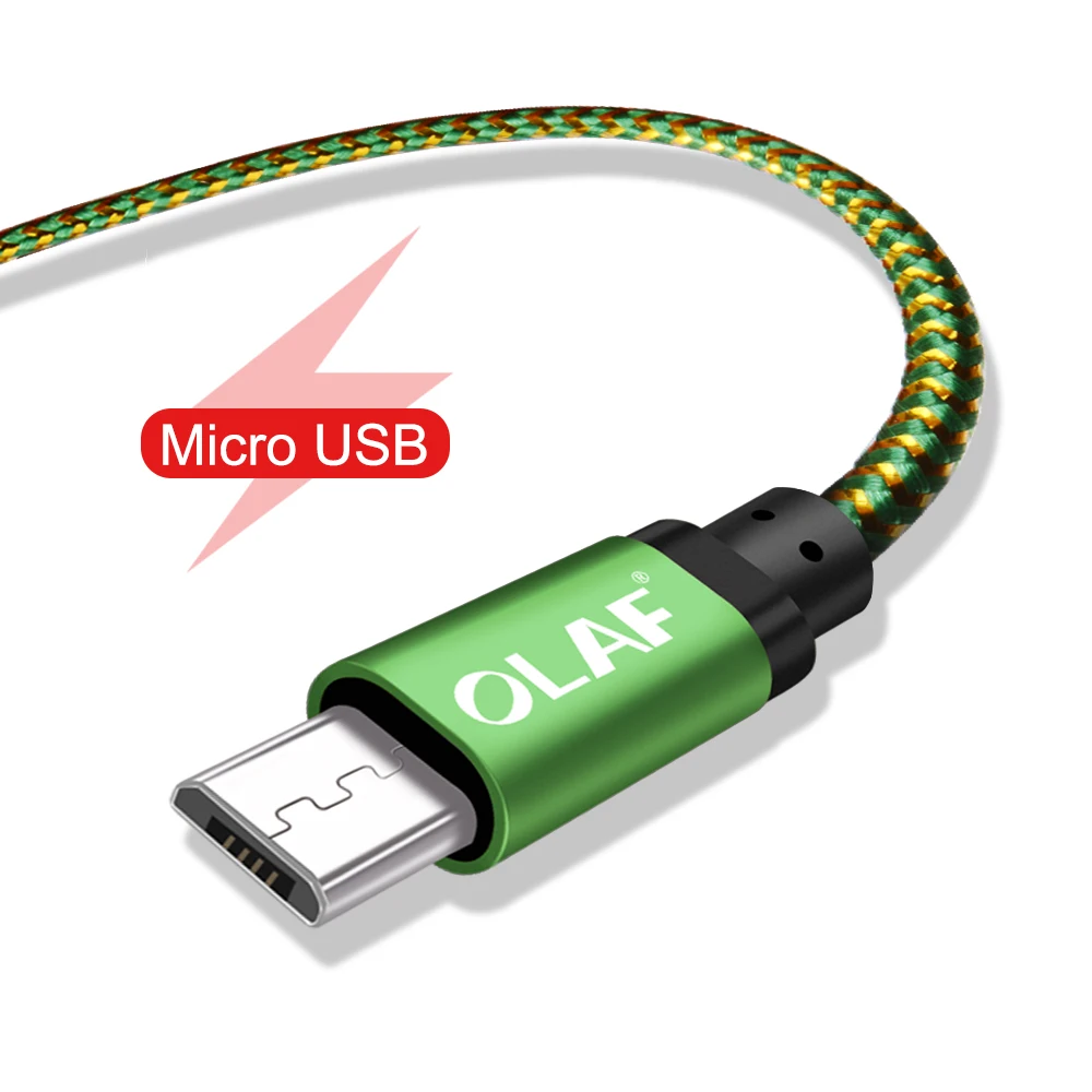 Олаф нейлоновый Кабель Micro-USB в оплетке 1 м/2 м/3 м Синхронизация данных USB кабель зарядного устройства для samsung htc huawei Xiaomi Android автомобильные кабели зарядного устройства