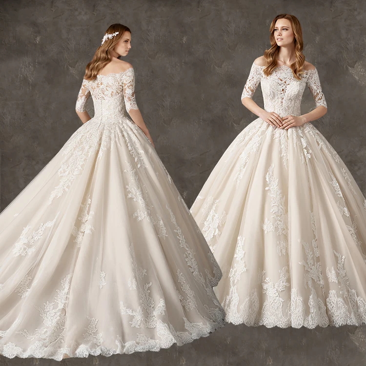Fansmile Robe De Mariage Принцесса Белый Свадебные и Бальные платья Vestido De Noiva Плюс Размеры Свадебные платья на заказ FSM-571T