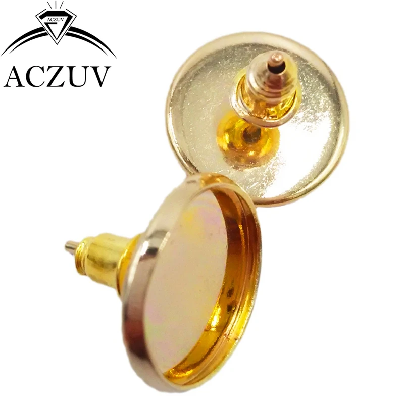 200 шт./лот серьги-гвоздики пустые/базовые подходят для 8 мм 10 12 14 16 Стеклянные