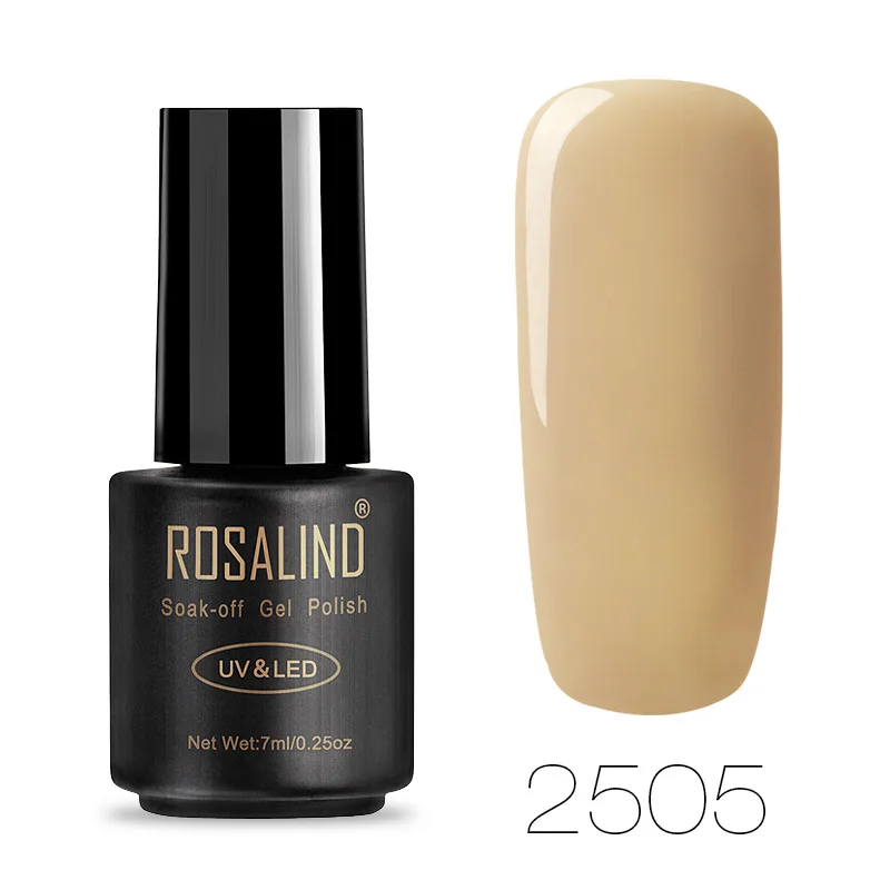 ROSALIND 7 мл Лак для ногтей великолепный цвет Гель-лак для ногтей Vernis полуперманентное верхнее покрытие Базовое покрытие Гель-лак для ногтей Гель-лак - Цвет: 2505