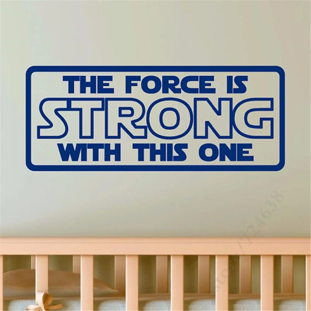 Виниловая наклейка на стену Star Wars The Force Is Strong йода Дарт Вейдер принт букв s 40x10 1