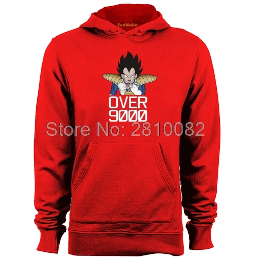 Vegeta Goku It's Over 9000 Dragon Ball Z Mens & Womens Anime Hoodies Sweatshirts Мужская одежда
