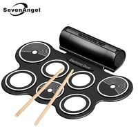 professional portable roll up usb midi machine electronic drums pad kit percussion instruments with drumstick for music lover