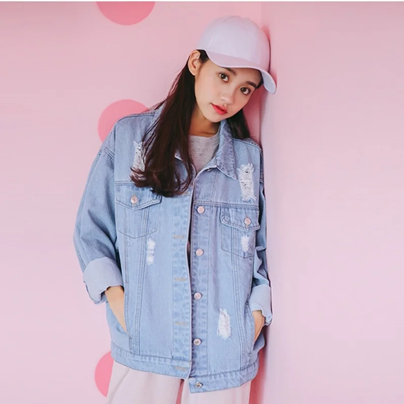 Женская джинсовая куртка модная осенне зимняя женская винтажная в стиле