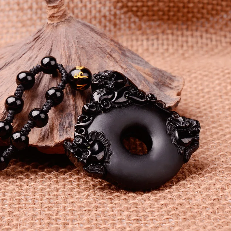 Из натурального прозрачного камня черный carved резной талисман с Буддой кулон ожерелье для женщин мужчин Подвески Ювелирные изделия