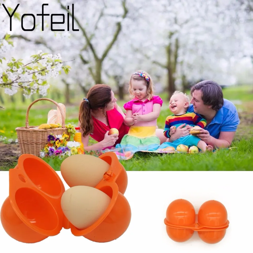 

Brand new Outdoor Camping Hiking Picnic kitchen For Portable storage Case holder Plastic Container Convenient Two Eggs Box