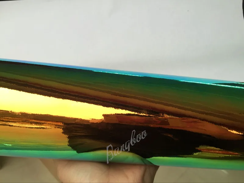 

1.52x18m Hot Selling Air Bubble Premium Chameleon Rainbow Chrome Car Vinyl PVC Self Adhesive Wrap