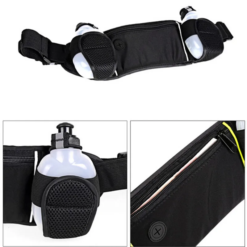 Светоотражающие Гидратации Пояс 2 Бутылок Воды Топлива Передач Марафон Езда На