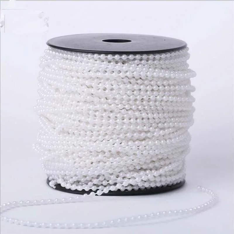 Длинная цепочка из искусственного жемчуга с бусинами длина 1 м 3 мм|decorative