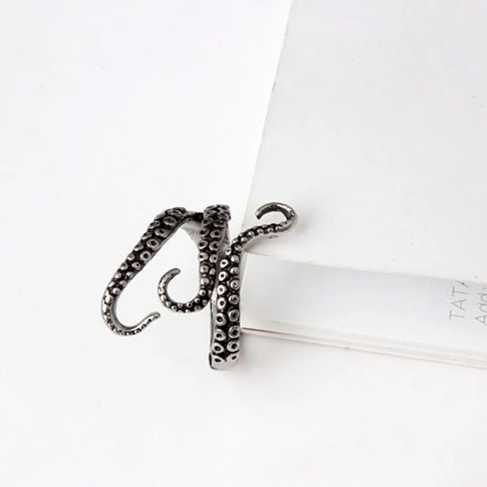 Кольцо Осьминог из титановой стали регулируемый размер|titanium steel|punk fashionring size |