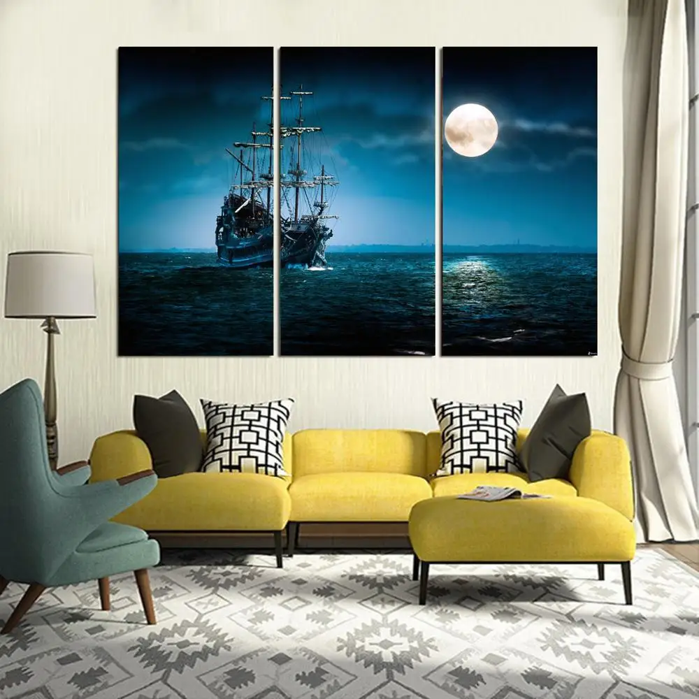 

Drop shipping 3 Panel printed painting Seascape painting Wall Art Picture Home Decoration Living Room Modern painting LS368